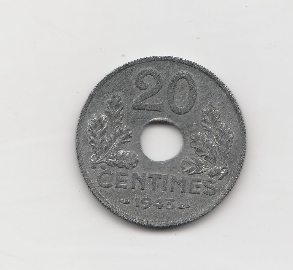  20 Centimes Frankreich 1943 Zink (M678)   