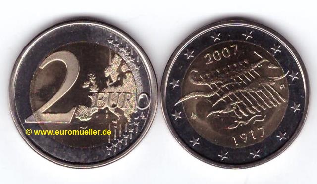 Finnland ...2 Euro Sondermünze 2007...90 Jahre Unabhängigkeit   