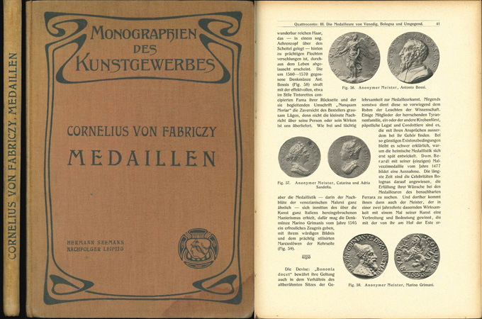  Cornelius von Fabriczy; Medaillen der Italienischen Renaissance; Hermann Seemann Nachf., Leipzig   