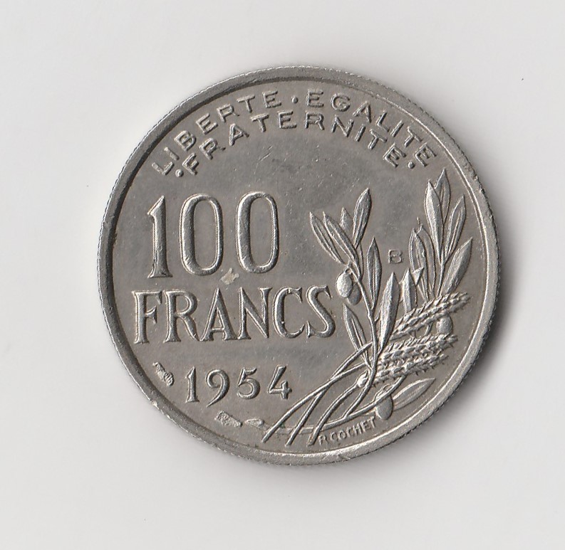  100 Francs Frankreich 1954  B  (M690)   