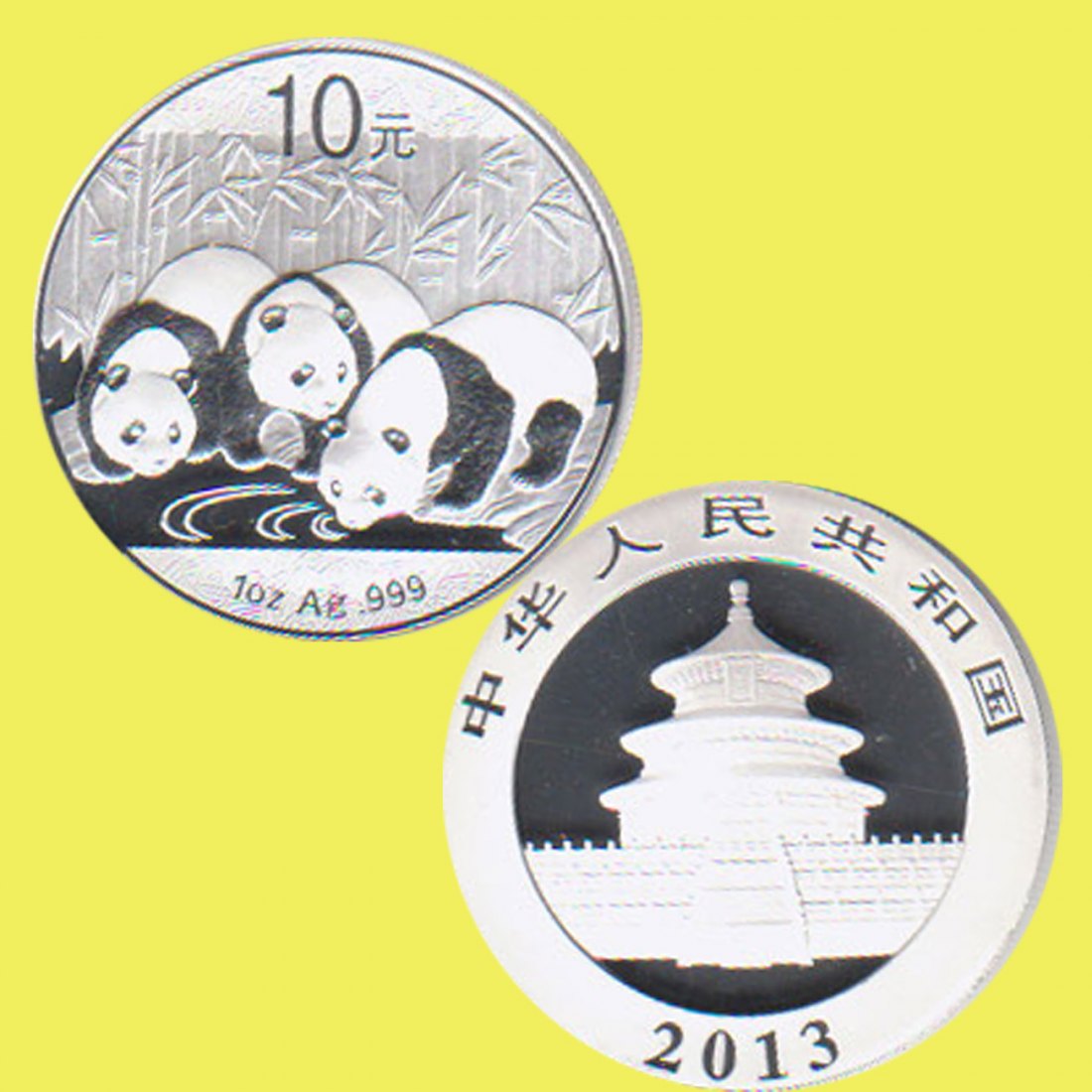  China 10 Yuan Silbermünze *Panda* 2013 1oz Silber   