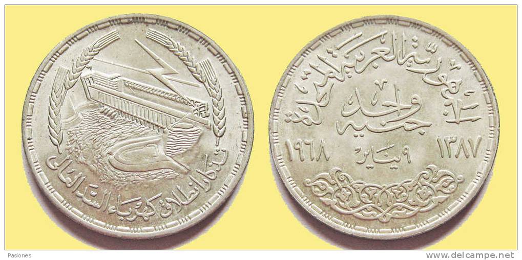  Ägypten - 1 Pound 1968 Assuan Dam - 25 g Silber 720 - Mintage 100.000   