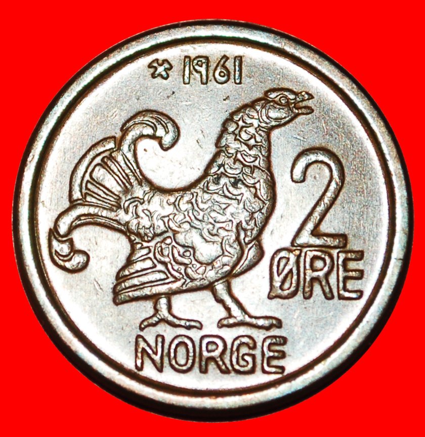  * BIRD (1959-1972): NORWAY ★ 2 ORE 1961! OLAV V (1957-1991)  LOW START ★ NO RESERVE!   