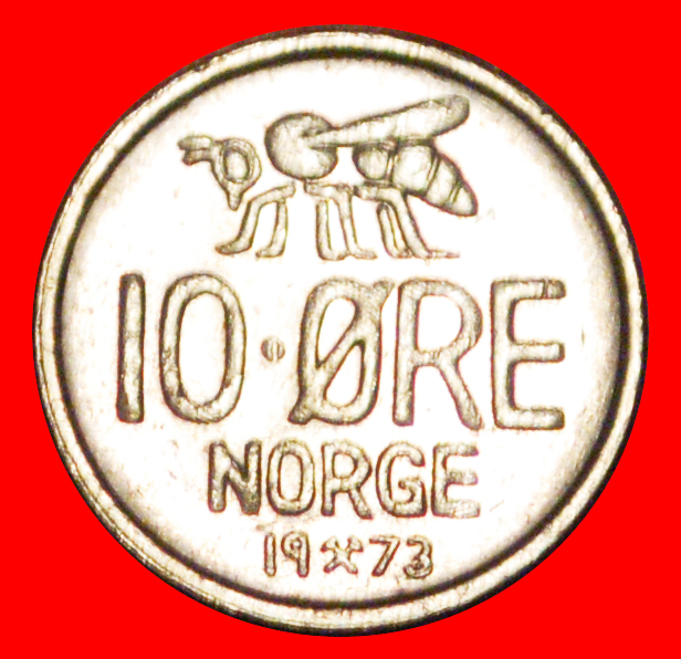  * HONIGBIENE (1959-1973):NORWEGEN★10 OERE 1973 VZGL STEMPELGLANZ OLAV V. (1957-1991) OHNE VORBEHALT!   