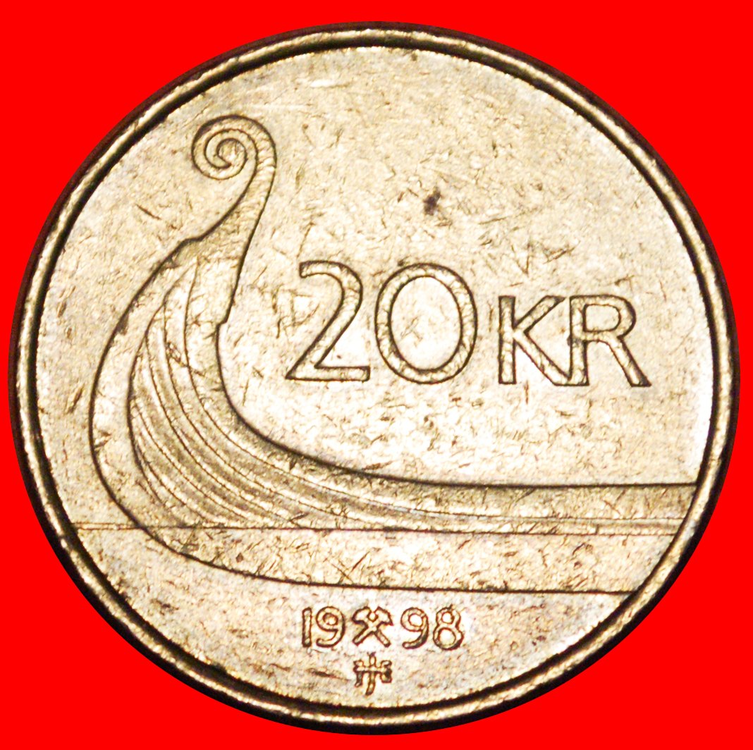  * SCHIFF (1994-2009): NORWEGEN ★ 20 KRONE 1998! STEMPEL A!  OHNE VORBEHALT!   