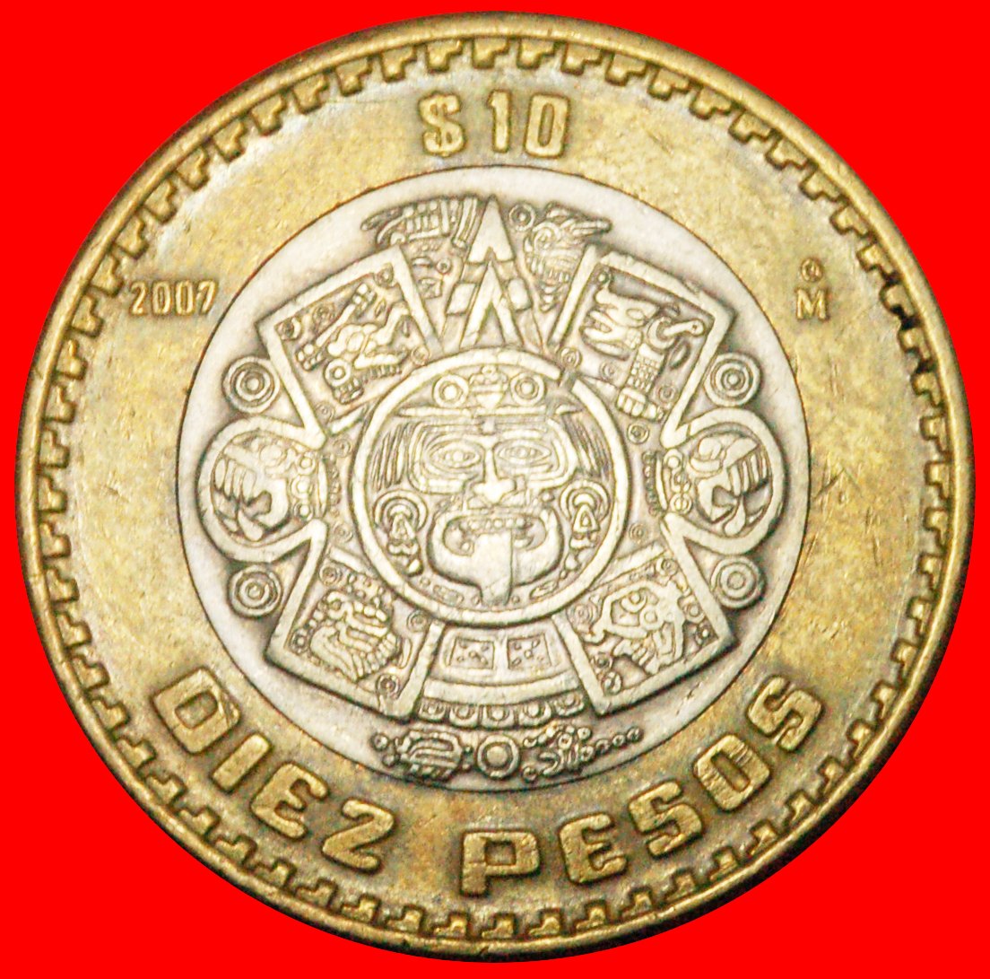  * SUN STONE (1997-2023): MEXICO ★ 10 PESOS 2007 FIRE MASK! TO BE PUBLSIHED! LOW START ★ NO RESERVE!   