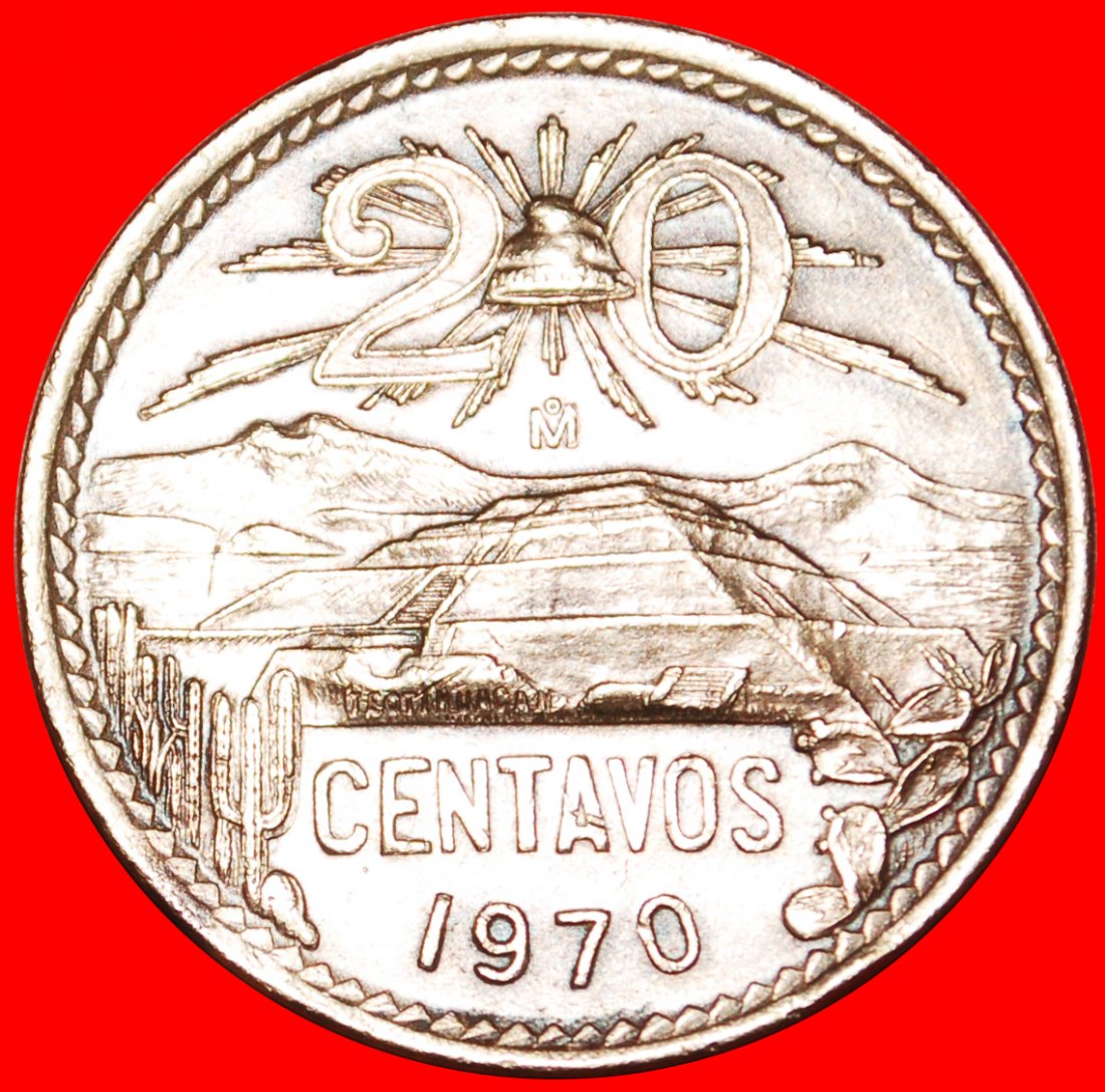 * SONNENPYRAMIDE (1943-1974): MEXIKO ★ 20 CENTAVOS 1970! ★OHNE VORBEHALT!