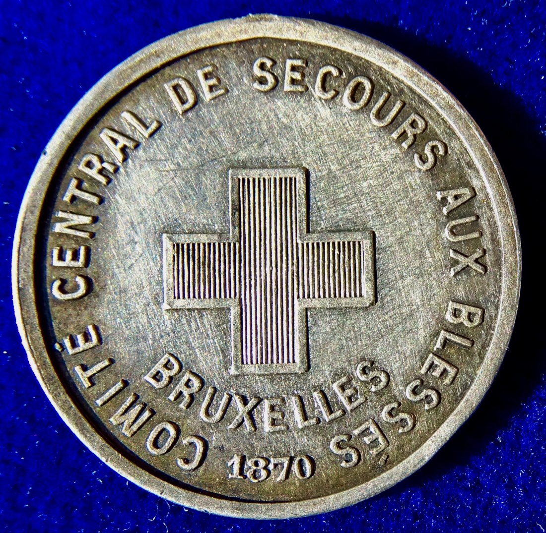  Belgien, Rotes Kreuz Medaille 1870 im Deutsch-Französischen Krieg, Medicina in Nummis   