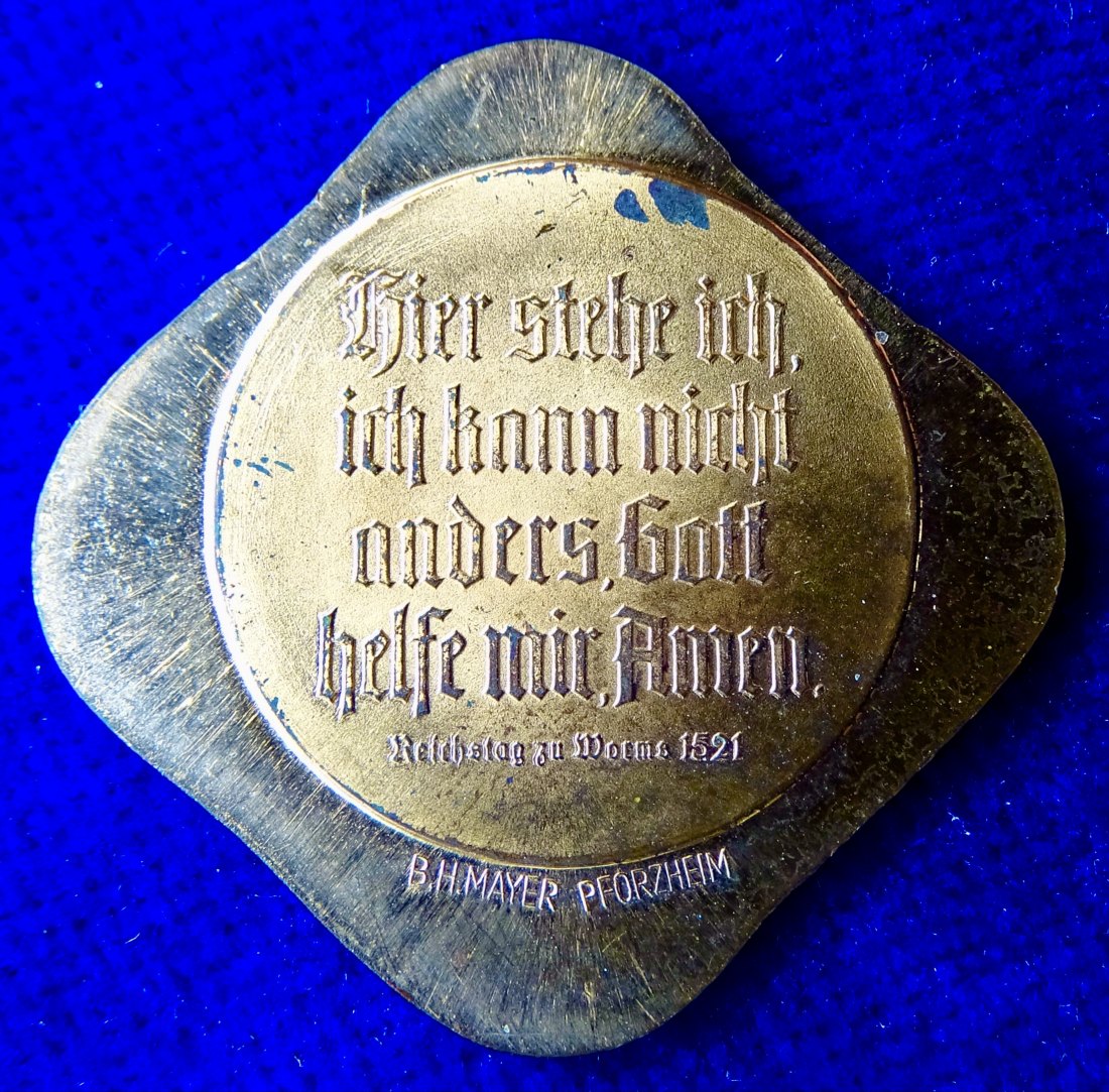  Worms, Rheinland-Pfalz, Bronze Klippe- Medaille 1971 o.J. Martin Luther im Reichstag 1521   