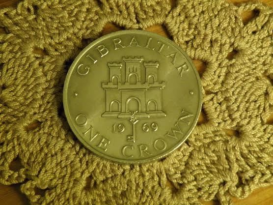  GIBRALTAR - 1 Crown 1969 - Cu/Ni - Mintage 40.000   