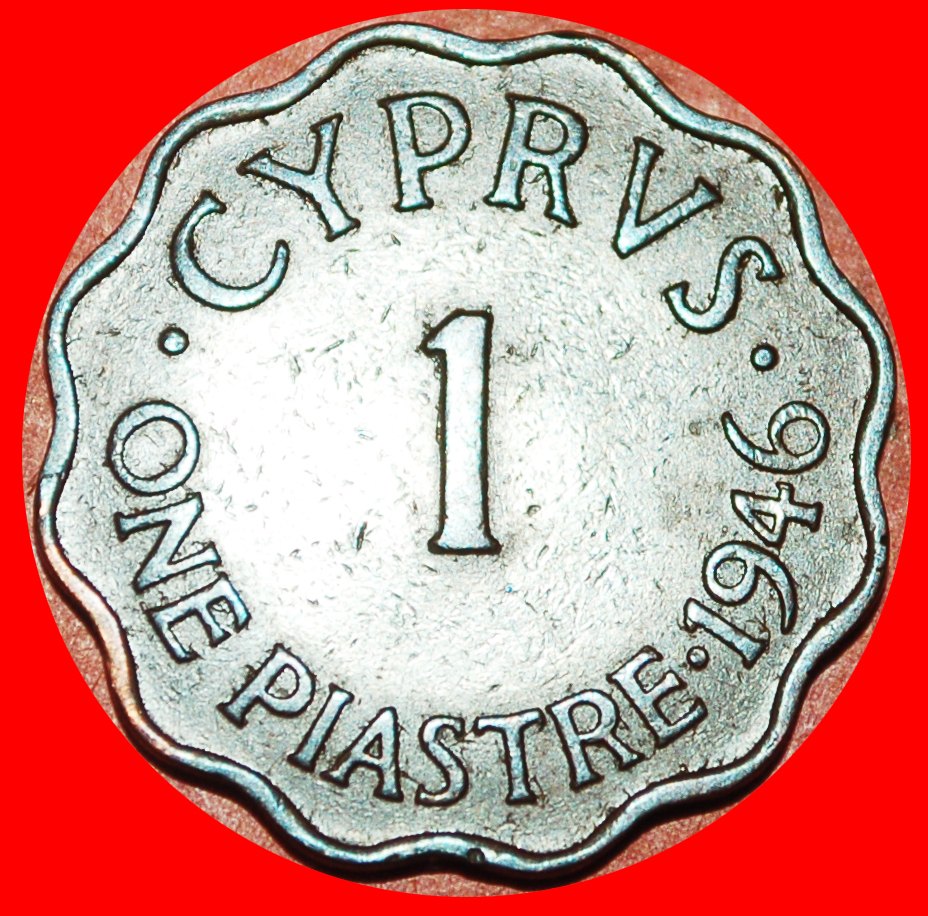  * 2 SOLD~WARTIME TYPE (1942-1946): CYPRUS ★ 1 PIASTRE 1946! GREAT BRITAIN! LOW START ★ NO RESERVE!   