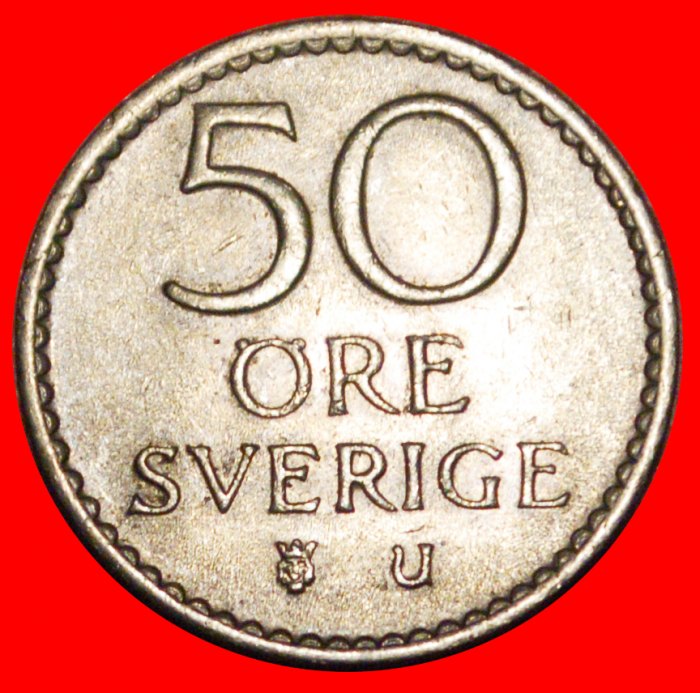  * GUSTAV VI ADOLF (1950-1973): SWEDEN ★50 ORE 1969U MINT LUSTRE (1962-1973)! LOW START ★ NO RESERVE!   