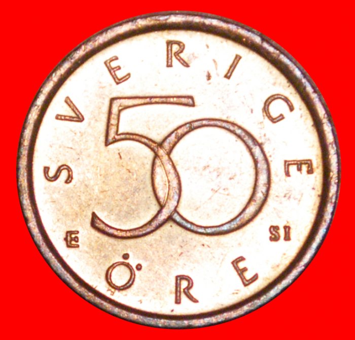 * THREE CROWN: SWEDEN ★ 50 ORE 2006 MINT LUSTRE! PLAIN EDGE ERROR! LOW START ★ NO RESERVE!
