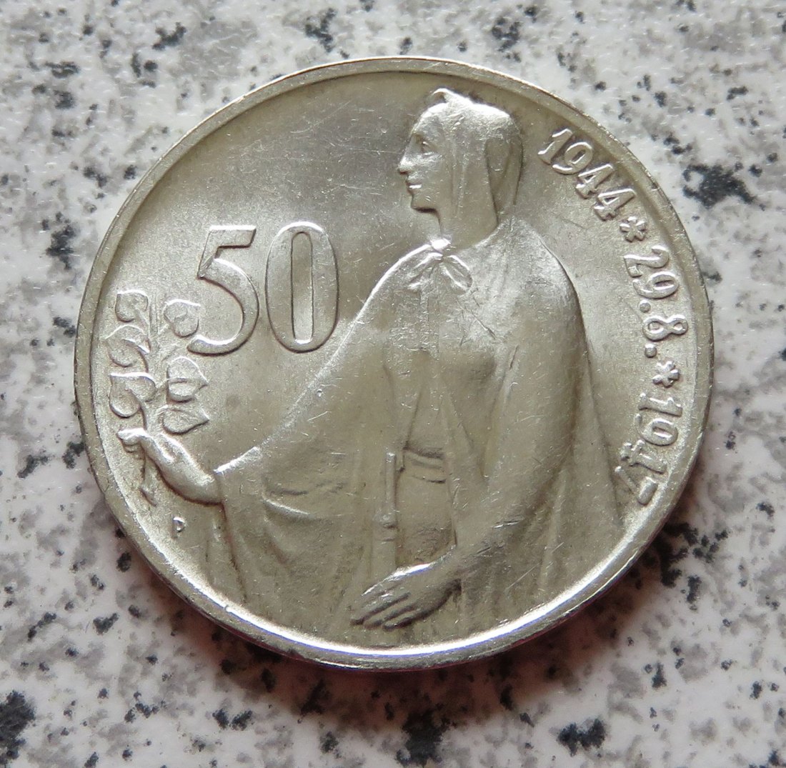  Tschechoslowakei 50 Korun 1947, Erhaltung   