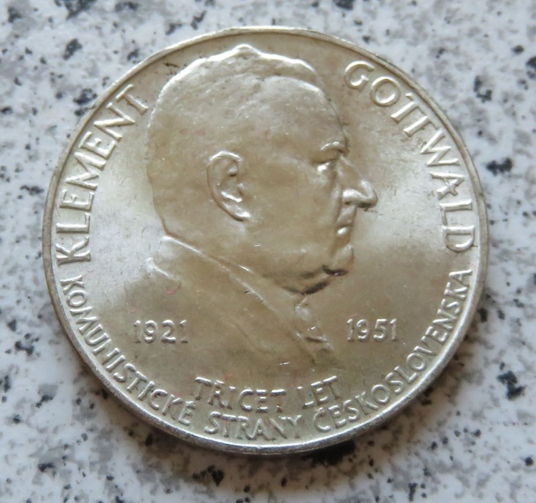  Tschechoslowakei 100 Korun 1951, Gottwald, Erhaltung   