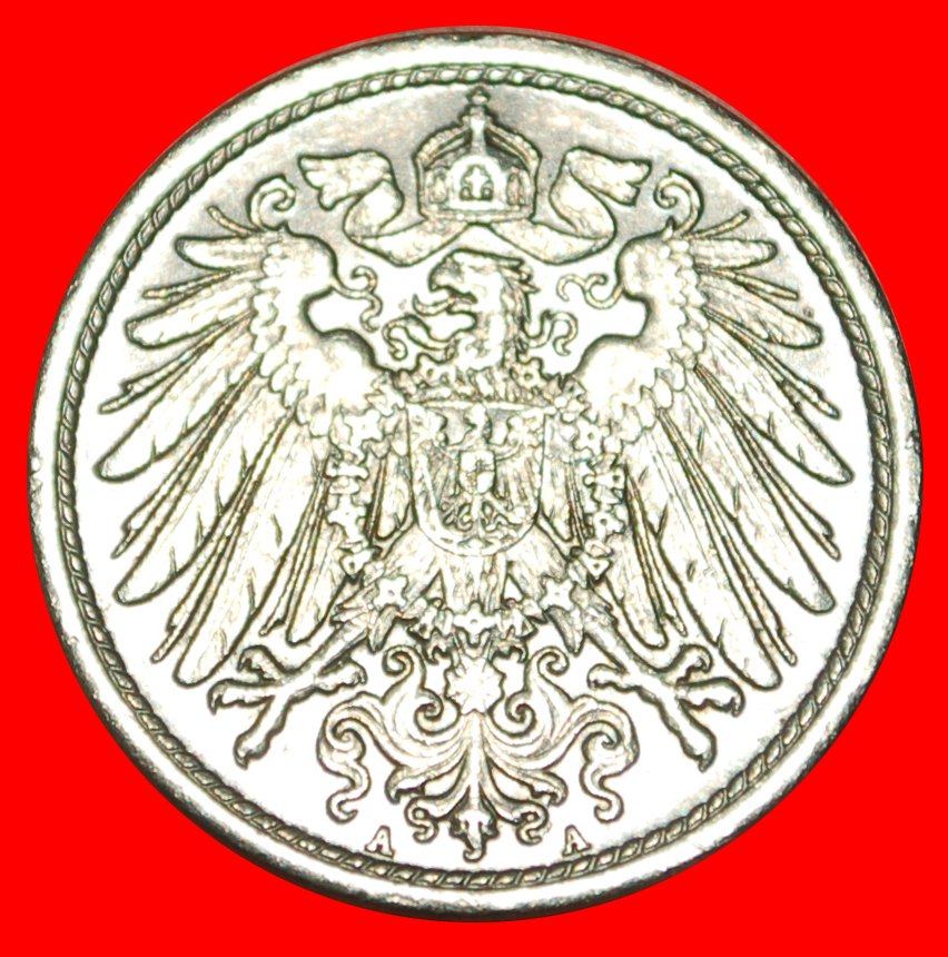  * ADLER (1880-1916): DEUTSCHLAND ★ 10 PFENNIG 1907A! WILHELM II. (1888-1918) OHNE VORBEHALT!   