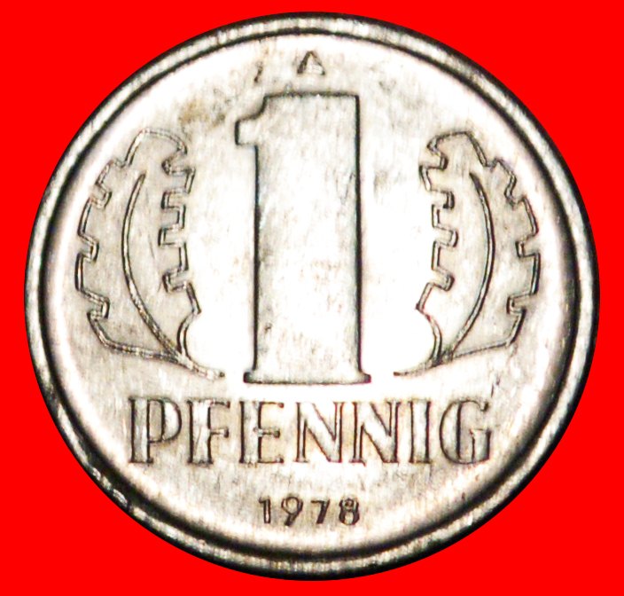  * HAMMER AND COMPASS (1960-1990): GERMANY ★ 1 PFENNIG 1978A! MINT LUSTRE! ★LOW START ★ NO RESERVE!   