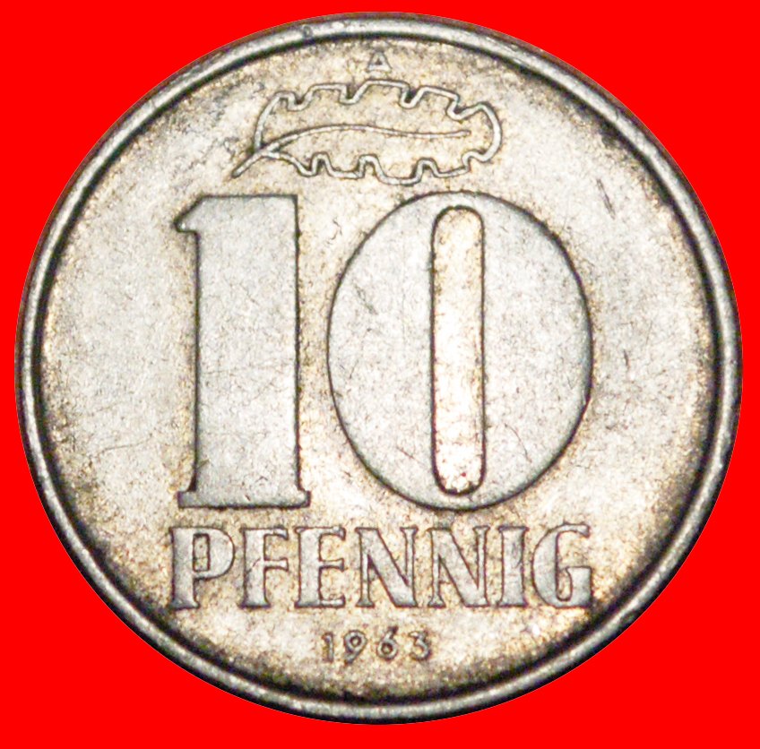  * HAMMER UND ZIRKEL (1963-1990): DEUTSCHLAND DDR ★ 10 PFENNIG 1963A ENTDECKUNG MÜNZE OHNE VORBEHALT!   