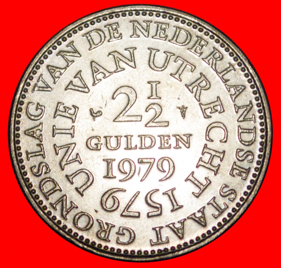 * UTRECHT 1579: NETHERLANDS★2 1/2 GULDEN 1979! MINT LUSTRE★JULIANA 1948-1980★LOW START ★ NO RESERVE!