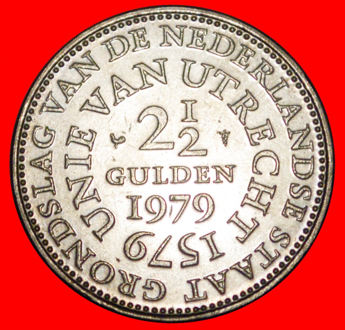  * UTRECHT 1579: NETHERLANDS★2 1/2 GULDEN 1979! MINT LUSTRE★JULIANA 1948-1980★LOW START ★ NO RESERVE!   