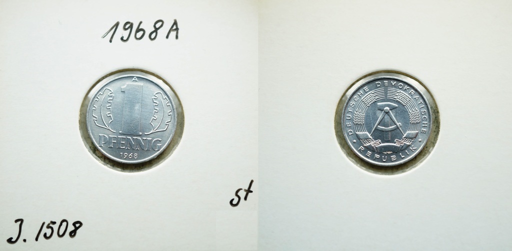  DDR 1 Pfennig 1968 A   