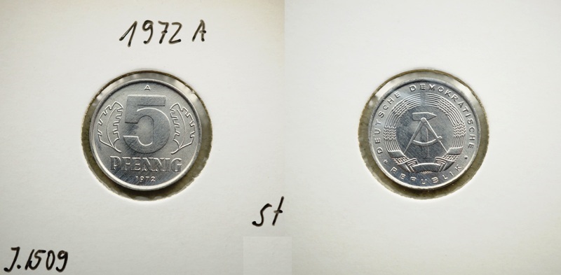 DDR 5 Pfennig 1972 A   