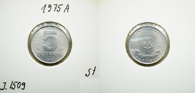  DDR 5 Pfennig 1975 A   