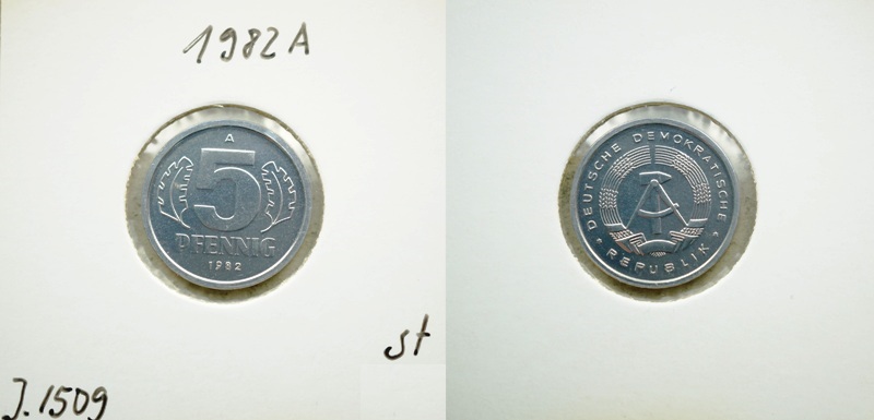  DDR 5 Pfennig 1982 A   