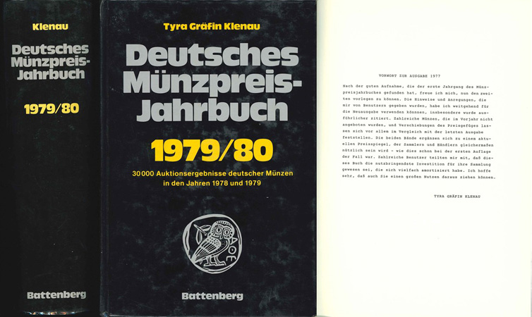  KLENAU, Tyra Gräfin; Deutsches Münzpreis-Jahrbuch 1979/80; München 1980   