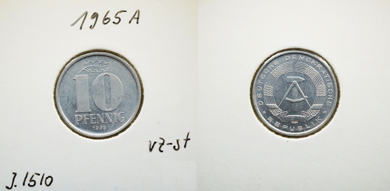  DDR 10 Pfennig 1965 A   