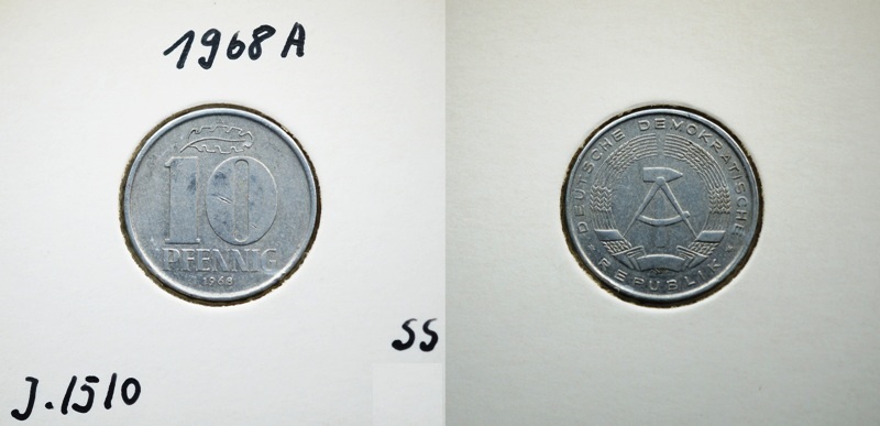  DDR 10 Pfennig 1968 A   