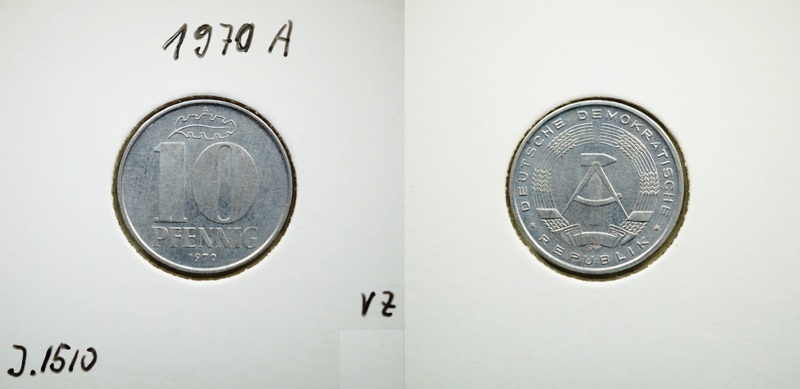  DDR 10 Pfennig 1970 A   