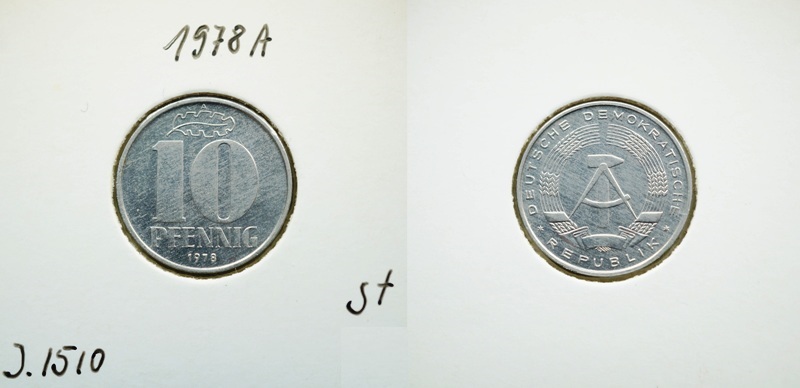  DDR 10 Pfennig 1978 A   
