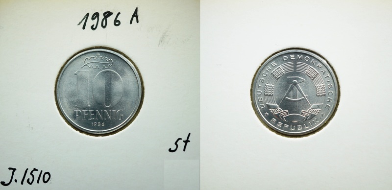  DDR 10 Pfennig 1986 A   