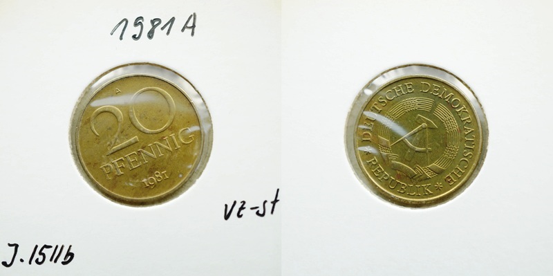  DDR 20 Pfennig 1981 A   