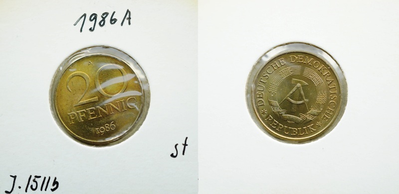  DDR 20 Pfennig 1986 A   