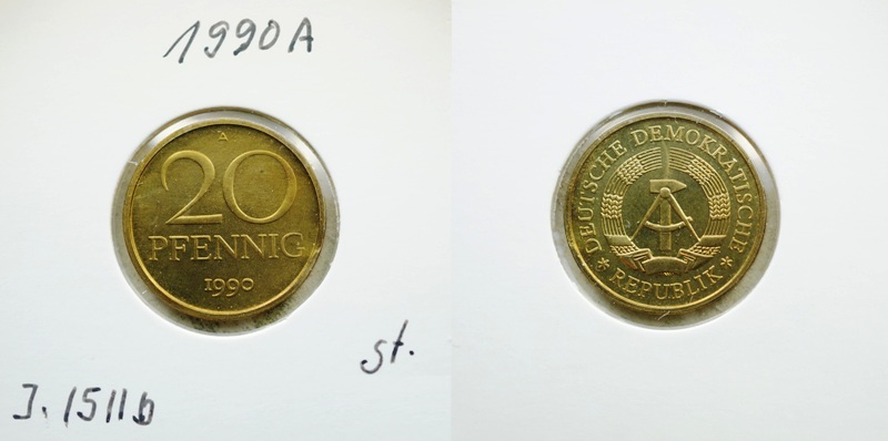  DDR 20 Pfennig 1990 A   