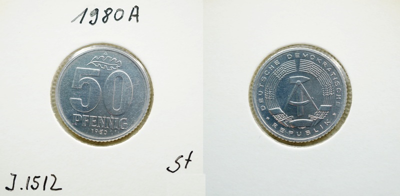  DDR 50 Pfennig 1980 A   