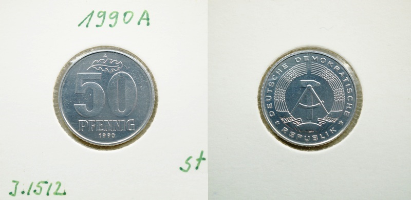  DDR 50 Pfennig 1990 A   