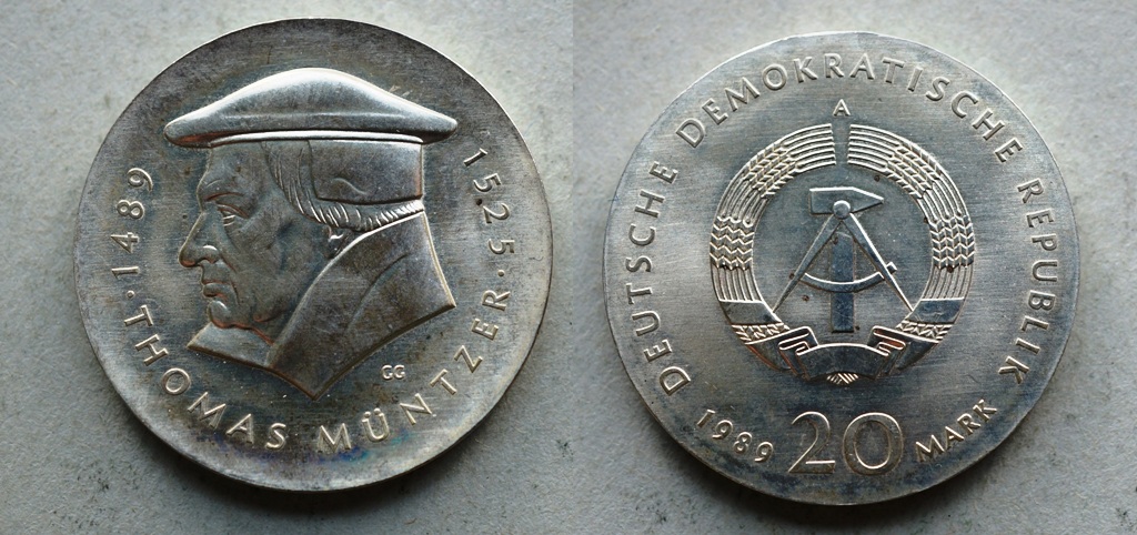  DDR 20 Mark 1989 A, Silber   