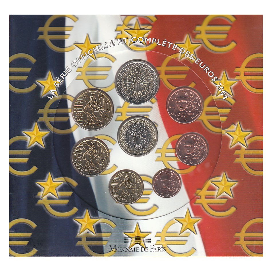  Offiz. Euo-KMS Frankreich 2004 4 Münzen nur in den offiz. Foldern   