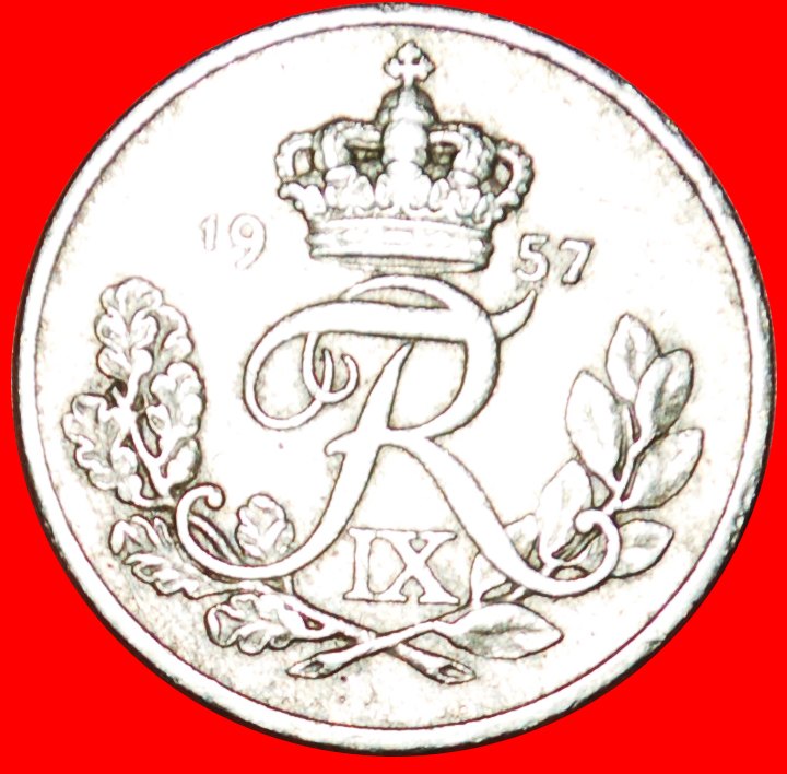  * MONOGRAM FREDERIK IX (1899-1972): DENMARK ★ 10 ORE 1957! LOW START ★ NO RESERVE!   