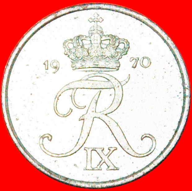 Ⰶ MONOGRAMM Frederik IX. (1899-1972): DÄNEMARK ★ 1 OERE 1970 SILBER! ★OHNE VORBEHALT!