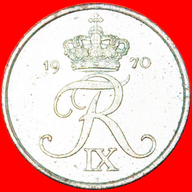  * MONOGRAM Frederik IX (1899-1972): DENMARK ★ 1 ORE 1970 SILVER! LOW START ★ NO RESERVE!   