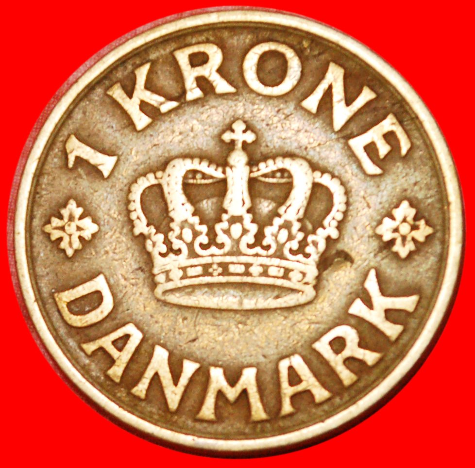  * MONOGRAM (1924-1941) ★ DENMARK★ 1 CROWN 1925! ! CHRISTIAN X (1912-1947) LOW START ★ NO RESERVE!   