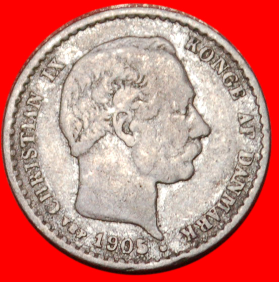  * DOLPHIN (1874-1905)★ DENMARK★10 ORE 1905! SILVER! CHRISTIAN IX (1863-1906) LOW START ★ NO RESERVE!   