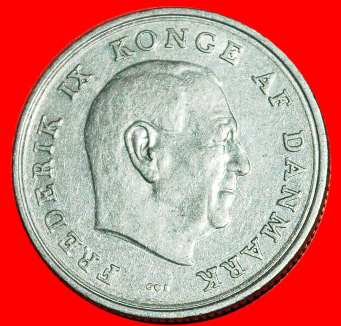  Ⰶ GRÖNLAND und FÄRÖER (1960-1972): DÄNEMARK ★ 1 KRONE 1963! FREDERIK IX. (1899-1972)★OHNE VORBEHALT!   