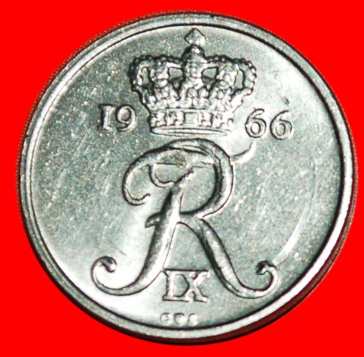  * MONOGRAM ★ DENMARK★ 10 ORE 1966! FREDERIK IX (1899-1972) LOW START ★ NO RESERVE!   