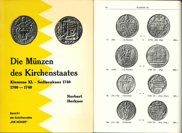  Herkner, Norbert; Die Münzen des Kirchenstaates; Band 51 der Schriftenreihe Die Münze; 1975   