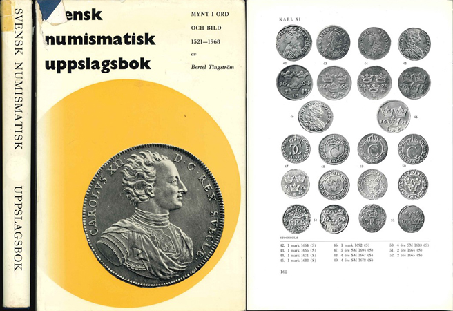  Tingström, Bertel; Svensk numismatik Uppslagsbok; Mqnt I ORD OCH Bild 1521-1968;Bertel Tingström   